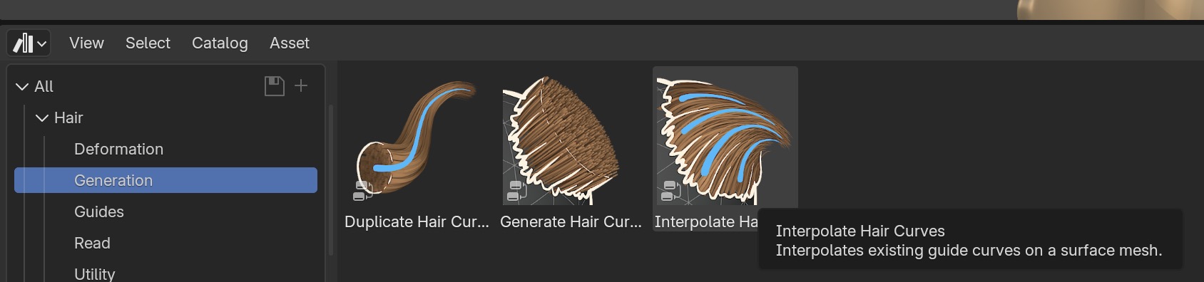 interpolate hair curves