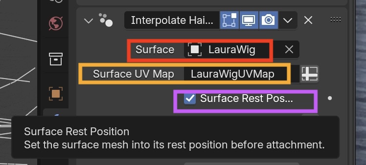 specify wig uv map and object