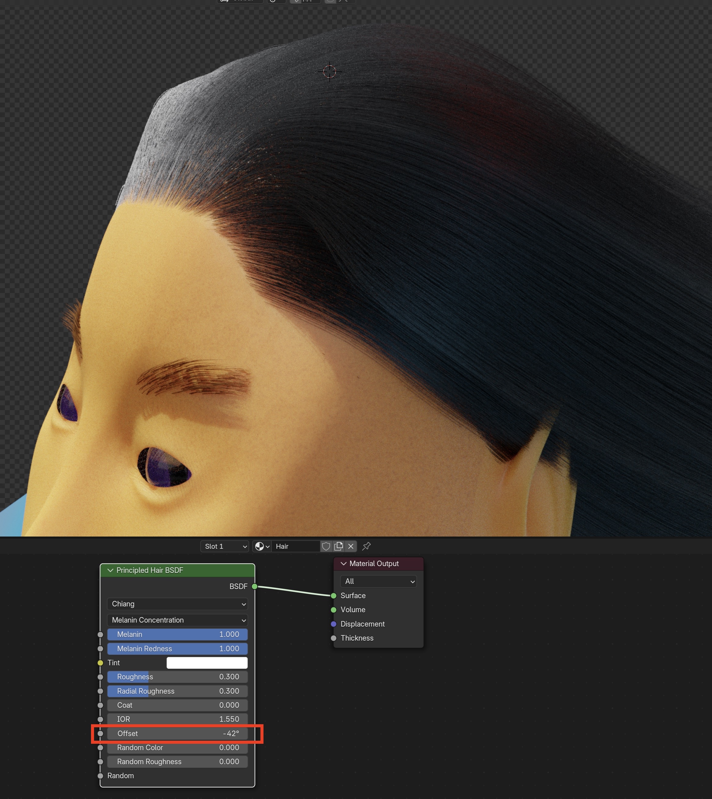 Principled Hair Shader deGlint