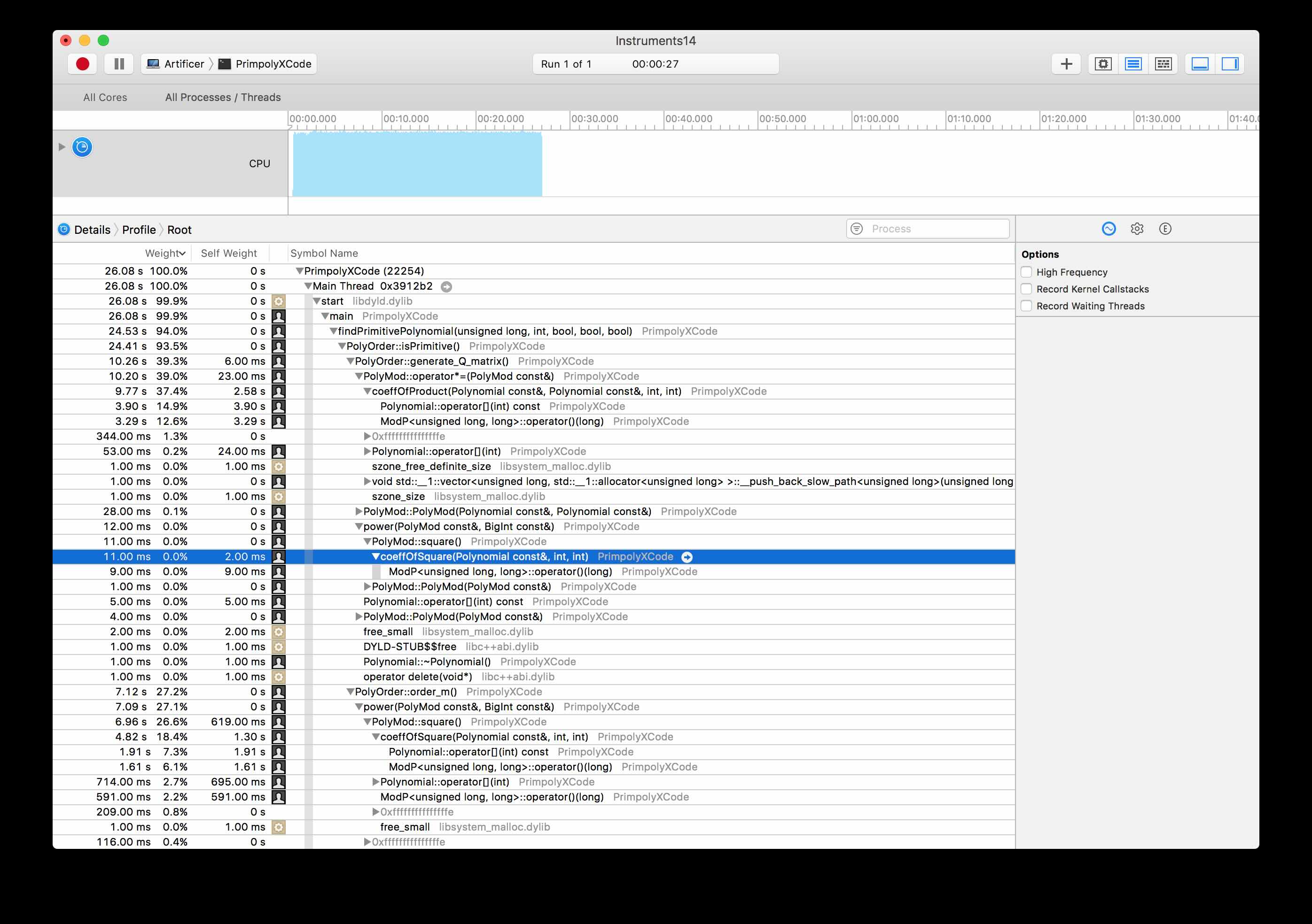 Apple Mac Development Profiling